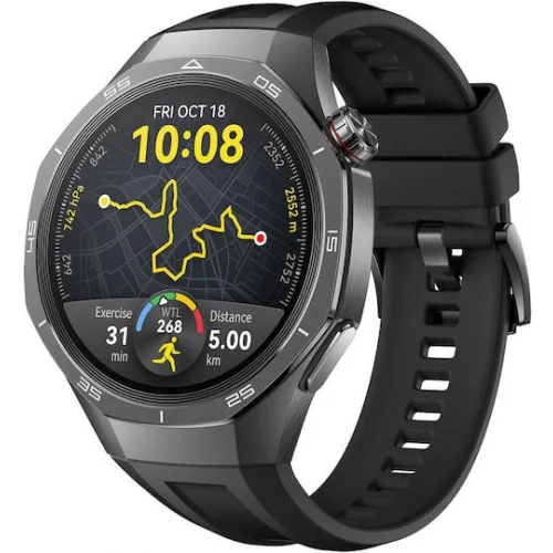 Huawei Watch GT 5 Pro Titanium 46mm Αδιάβροχο με Παλμογράφο (Μαύρο)