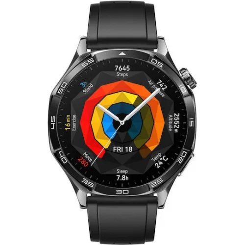 Huawei Watch GT 5 Stainless Steel 46mm Αδιάβροχο με Παλμογράφο (Μαύρο)