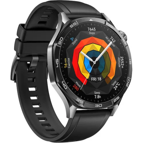 Huawei Watch GT 5 Stainless Steel 46mm Αδιάβροχο με Παλμογράφο (Μαύρο)