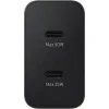 Samsung Φορτιστής με 2 Θύρες USB-C και Καλώδιο USB-C - USB-C 50W Power Delivery Μαύρος (EP-T5020X)