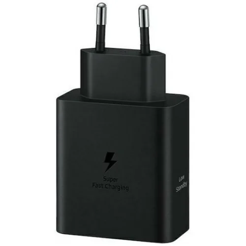 Samsung Φορτιστής με 2 Θύρες USB-C και Καλώδιο USB-C - USB-C 50W Power Delivery Μαύρος (EP-T5020X)