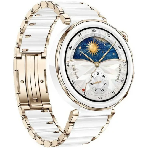 Huawei Watch GT 5 Pro Ceramic 42mm Αδιάβροχο με Παλμογράφο (Ceramic White)