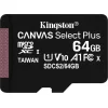 Kingston Canvas Select Plus microSDXC 64GB Class 10 U1 V10 A1 UHS-I με αντάπτορα
