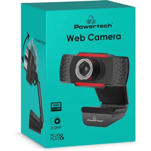 Powertech Web Camera Full HD 1080p Κόκκινη