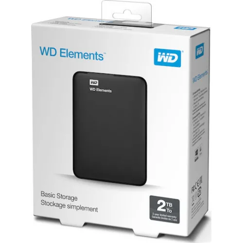 Western Digital Elements Portable USB 3.0 Εξωτερικός HDD 2TB 2.5" Μαύρο