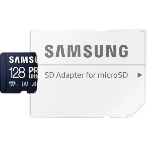 Samsung PRO Ultimate microSDXC 128GB Class 10 U3 V30 A2 UHS-I με αντάπτορα