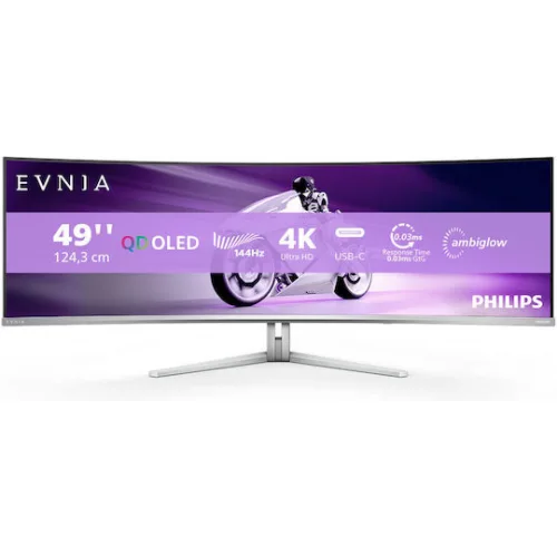Philips Qdoled Hdr Curved Ultrawide QD-OLED HDR Curved Monitor 48.9" 5120x1440 144Hz με Χρόνο Απόκρισης 0.03ms GTG