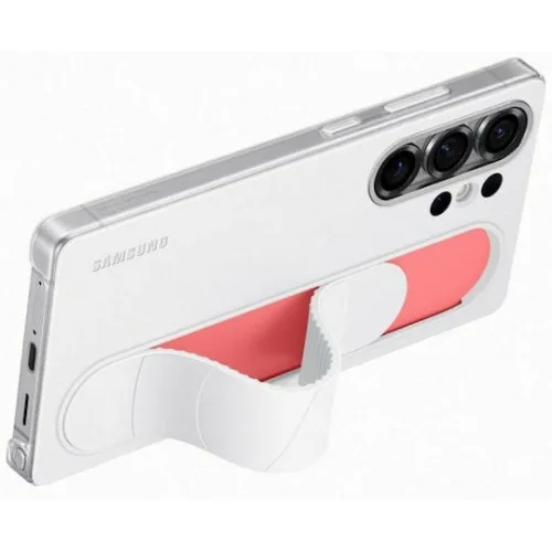Samsung Standing Grip Back Cover Σιλικόνης με Λουράκι Λευκό (Galaxy S25 Ultra)