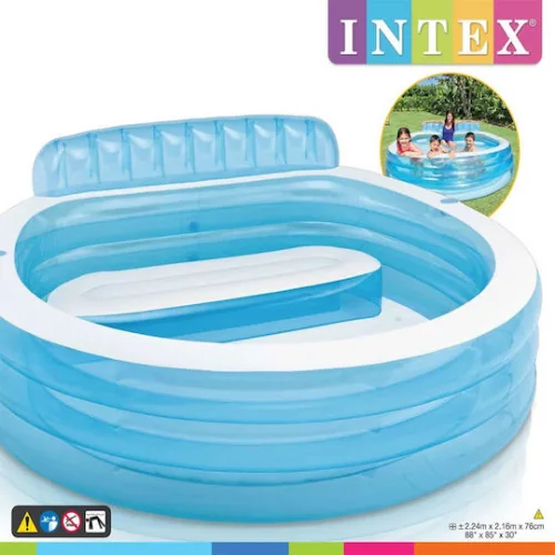 Intex Swim Center Πισίνα Φουσκωτή 224x216x76εκ. Μπλε 224x216x76εκ.