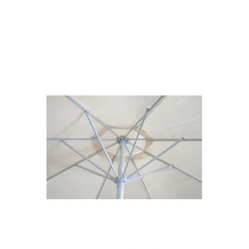 Ομπρέλα Δαπέδου Στρογγυλή Αλουμινίου Μπεζ με Βολάν Φ3m