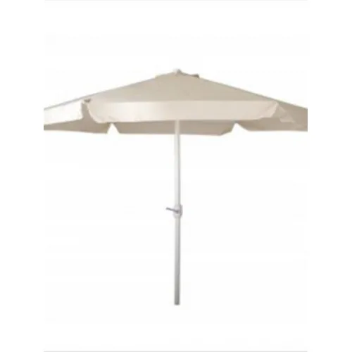 Ομπρέλα Δαπέδου Στρογγυλή Αλουμινίου Μπεζ με Βολάν Φ3m