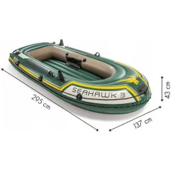 Intex Seahawk 3 Φουσκωτή Βάρκα 3 Ατόμων Πράσινη με 2 Κουπιά & Τρόμπα 295x137εκ.