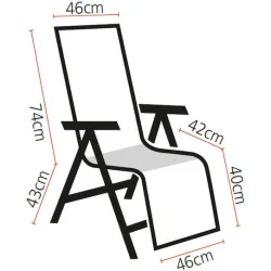 Escape Ξαπλώστρα-Πολυθρόνα Παραλίας με Ανάκλιση 6 Θέσεων Μπλε 59εκ.