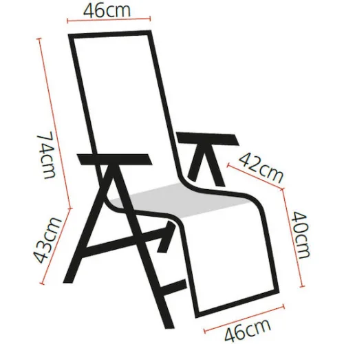 Escape Ξαπλώστρα-Πολυθρόνα Παραλίας με Ανάκλιση 6 Θέσεων Μπλε 59εκ.