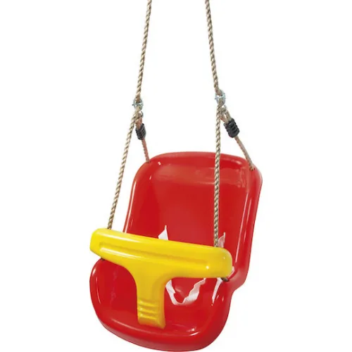 AMILA Κούνια με Προστατευτικό και Ζώνη Ασφαλείας Πλαστική για 1+ Ετών Κόκκινη