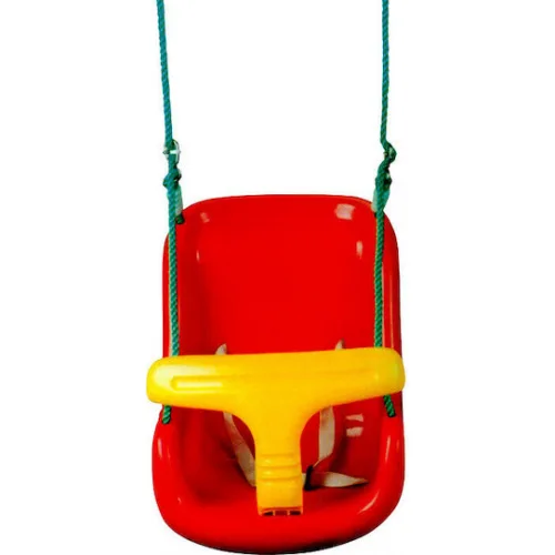 AMILA Κούνια με Προστατευτικό και Ζώνη Ασφαλείας Πλαστική για 1+ Ετών Κόκκινη