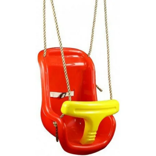 AMILA Κούνια με Προστατευτικό και Ζώνη Ασφαλείας Πλαστική για 1+ Ετών Κόκκινη