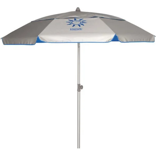 Escape Ομπρέλα Θαλάσσης Αλουμινίου Διαμέτρου 2m με UV Προστασία και Αεραγωγό Silver/Blue 8τμχ
