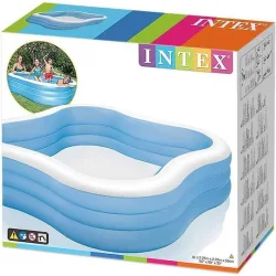 Intex Swim Center Παιδική Τετράγωνη Πισίνα Φουσκωτή 229x229x56εκ. Μπλε