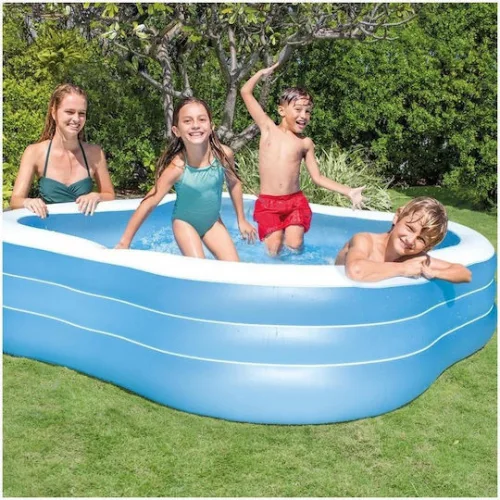 Intex Swim Center Παιδική Τετράγωνη Πισίνα Φουσκωτή 229x229x56εκ. Μπλε Intex Swim Center Παιδική Τετράγωνη Πισίνα Φουσκωτή 229x229x56εκ. Μπλε