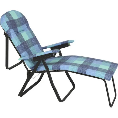 Escape Ξαπλώστρα-Πολυθρόνα Παραλίας με Ανάκλιση 7 Θέσεων Πράσινο/Μπλε 59x48x105εκ.