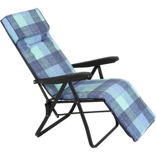 Escape Ξαπλώστρα-Πολυθρόνα Παραλίας με Ανάκλιση 6 Θέσεων Μπλε 59x42x105εκ.