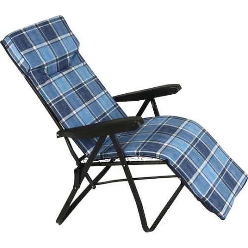 Escape Ξαπλώστρα-Πολυθρόνα Παραλίας με Ανάκλιση 6 Θέσεων Μπλε 59x42x105εκ.