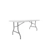 Πλαστικό Τραπέζι Catering Εξωτερικού Χώρου Πτυσσόμενο με Μεταλλικό Σκελετό Λευκό 183x77x74εκ.