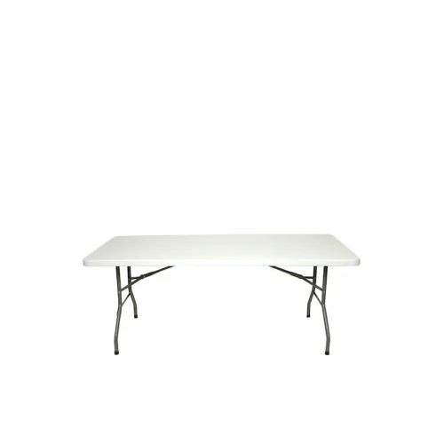 Πλαστικό Τραπέζι Catering Εξωτερικού Χώρου Πτυσσόμενο με Μεταλλικό Σκελετό Λευκό 183x77x74εκ.
