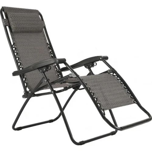 Escape Ξαπλώστρα-Πολυθρόνα Παραλίας με Ανάκλιση Πολλαπλών Θέσεων Μαύρη 66.5x54x114εκ.