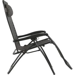 Escape Ξαπλώστρα-Πολυθρόνα Παραλίας με Ανάκλιση Πολλαπλών Θέσεων Μαύρη 66.5x54x114εκ.