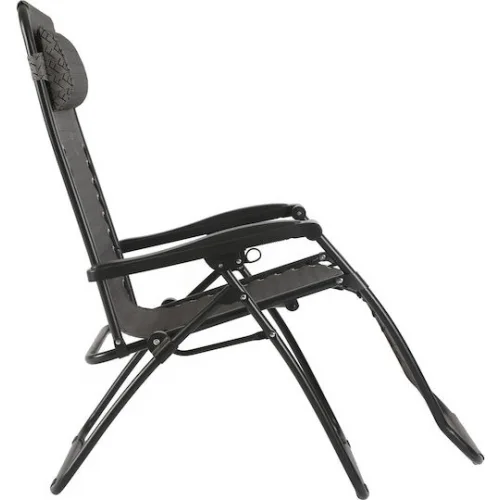 Escape Ξαπλώστρα-Πολυθρόνα Παραλίας με Ανάκλιση Πολλαπλών Θέσεων Μαύρη 66.5x54x114εκ.