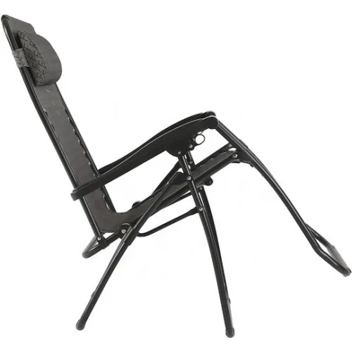 Escape Ξαπλώστρα-Πολυθρόνα Παραλίας με Ανάκλιση Πολλαπλών Θέσεων Μαύρη 66.5x54x114εκ.