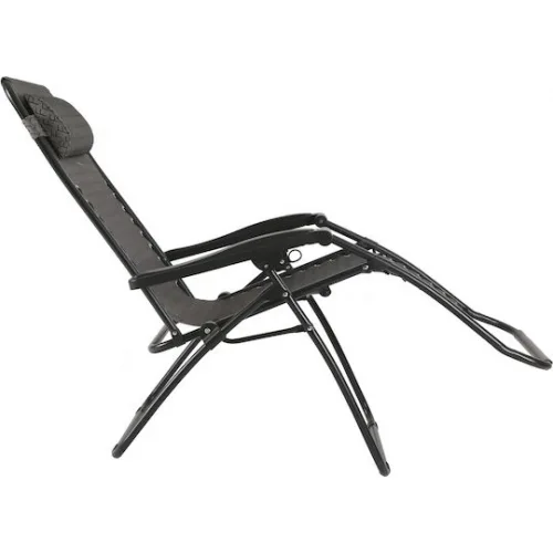 Escape Ξαπλώστρα-Πολυθρόνα Παραλίας με Ανάκλιση Πολλαπλών Θέσεων Μαύρη 66.5x54x114εκ.