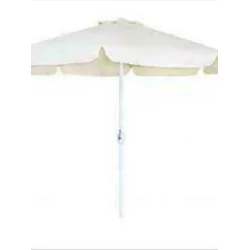 Ομπρέλα Δαπέδου Στρογγυλή Μεταλλική Μπεζ με Βολάν Φ3m