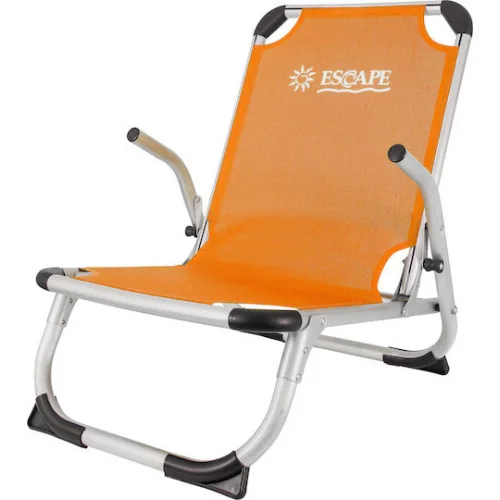 Escape Καρεκλάκι Παραλίας Αλουμινίου με Ψηλή Πλάτη Πορτοκαλί