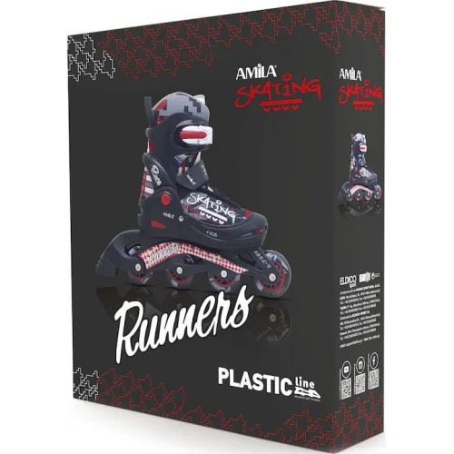 AMILA Inline Αυξομειούμενα Rollers Μαύρα Παιδικά