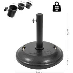 Escape Βάση Ομπρέλας από Τσιμέντο Μαύρο 46x46x8cm