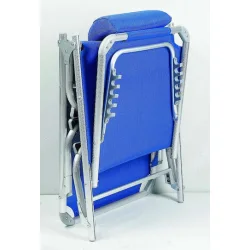 Escape Ξαπλώστρα Παραλίας Μπλε Πτυσσόμενη Αλουμινίου με Μαξιλαράκι 200x61x38εκ.