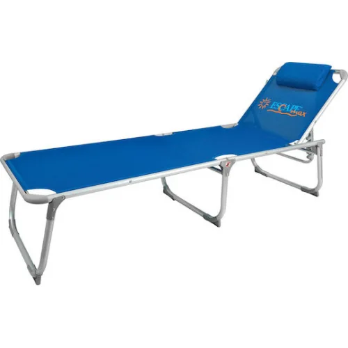 Escape Ξαπλώστρα Παραλίας Μπλε Πτυσσόμενη Αλουμινίου με Μαξιλαράκι 200x61x38εκ.