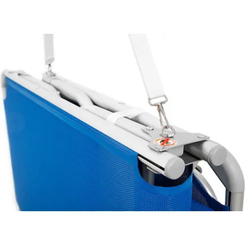 Escape Ξαπλώστρα Παραλίας Μπλε Πτυσσόμενη Αλουμινίου με Μαξιλαράκι 200x61x38εκ.