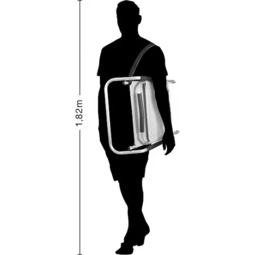 AMILA Καρεκλάκι Παραλίας Αλουμινίου Γκρι 53x63x60εκ.