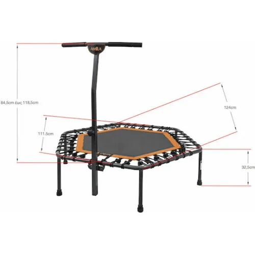AMILA Τραμπολίνο Γυμναστικής Διαμέτρου 111.5εκ. με Λαβή