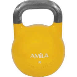 AMILA Kettlebell Βινυλίου 16kg Κίτρινο