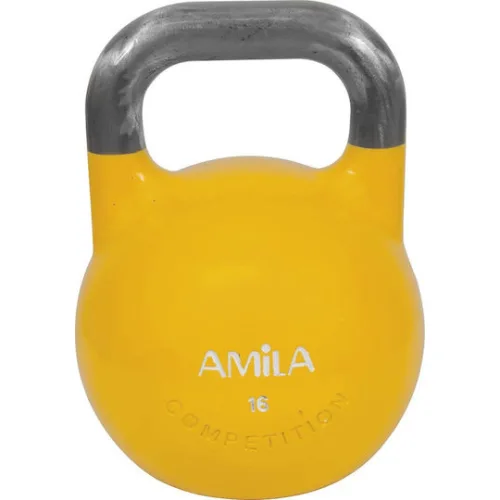 AMILA Kettlebell Βινυλίου 16kg Κίτρινο