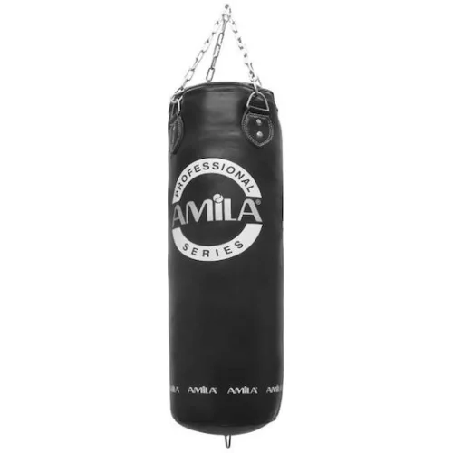 AMILA Δερμάτινος Σάκος Μποξ 26kg με Ύψος 120cm Μαύρος