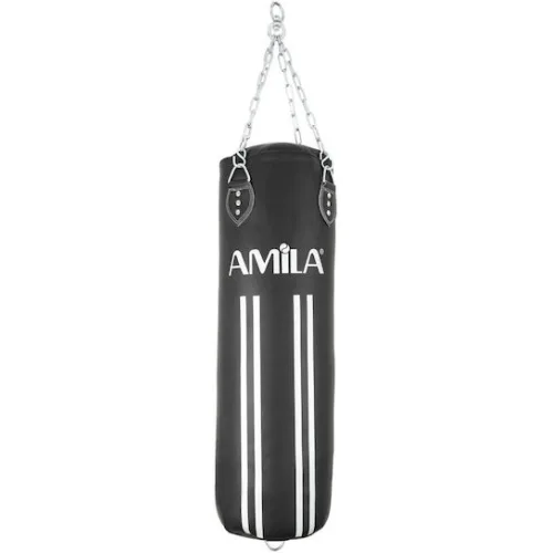 AMILA Δερμάτινος Σάκος Μποξ 26kg με Ύψος 120cm Μαύρος