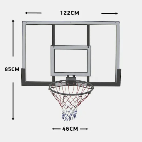 AMILA Μπασκέτα με Ταμπλό 122,5x85εκ. και Διχτάκι