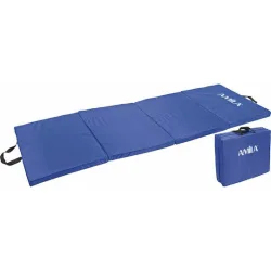 AMILA Στρώμα Γυμναστικής Αναδιπλούμενο Μπλε με Ιμάντα Μεταφοράς (180x60x4cm)