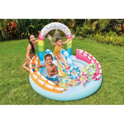 Intex Candyfun Play Center Παιδική Στρογγυλή Πισίνα PVC Φουσκωτή 170x122εκ. Τιρκουάζ Intex Candyfun Play Center Παιδική Στρογγυλή Πισίνα PVC Φουσκωτή 170x122εκ. Τιρκουάζ